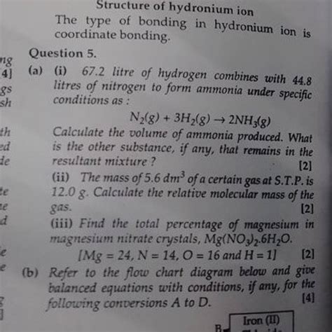 Structure of hydronium ionThe type of bonding in hydronium ion is coordi..