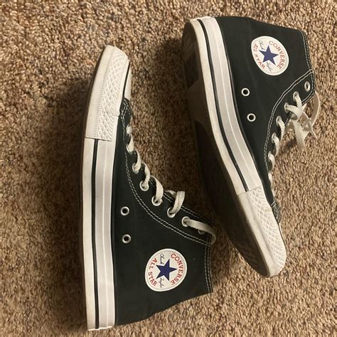 Black high top converse 🤍 ON HOLD!!! -got them... - Depop