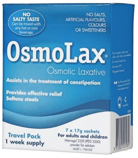 Osmolax osmotic laxative 7 x 17g sachets offer at Pharmacy Best Buys