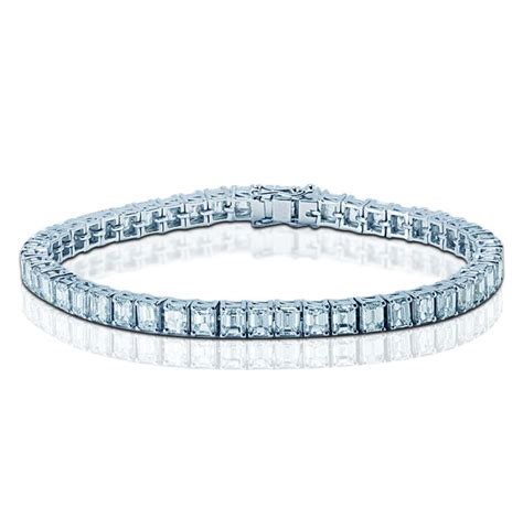 Ct Emerald Cut Diamond Tennis Bracelet R Ve Diamonds