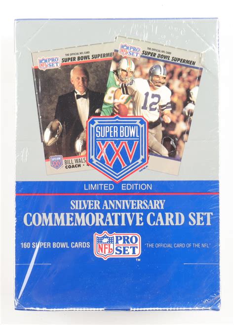 1991 Pro Set Super Bowl Xxv Football Silver Anniversary Set Of 160