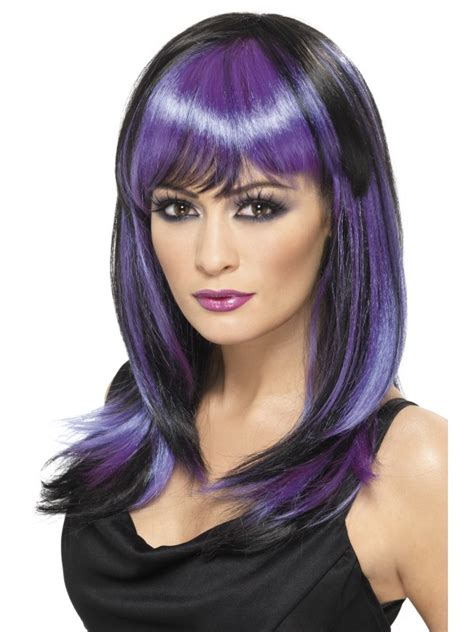 Glamour Witch Wig Purple Witch Halloween Wig Pageant Party