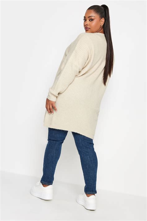 Yours Plus Size Cream Ribbed Knit Cardigan Yours Clothing