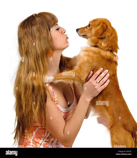 Human and Dog face to face Stock Photo - Alamy