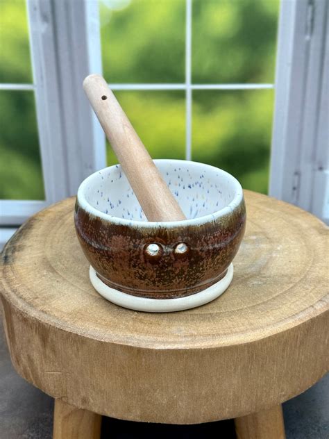 Mortar, Pestle, Ceramic Mortar, Wood Pestle, Handmade Mortar and Pestle ...