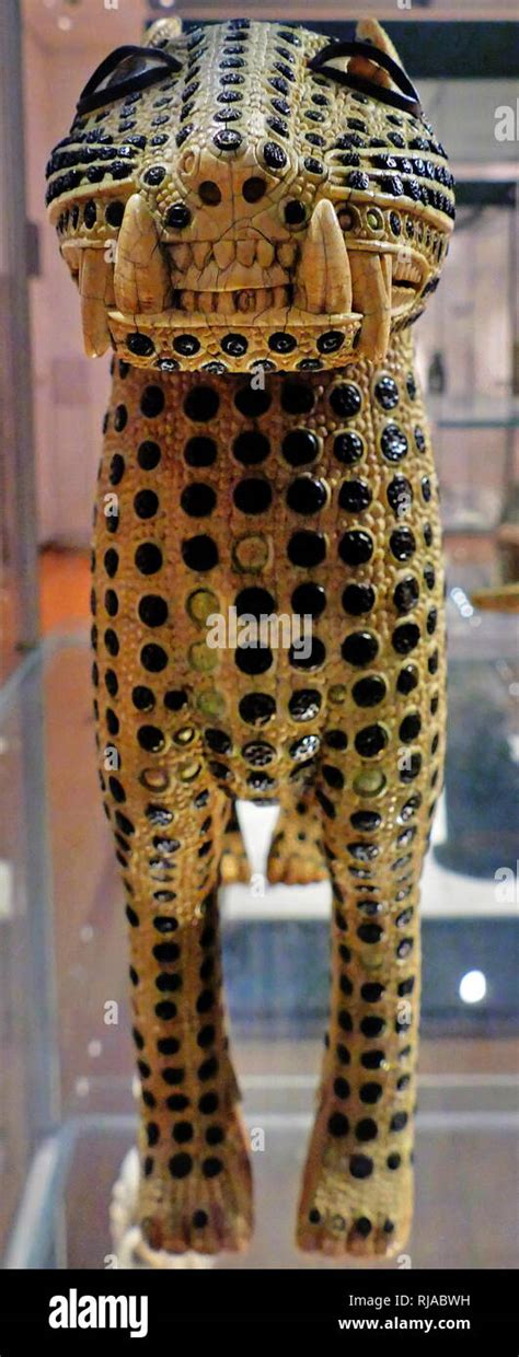 Benin Edo Nigeria Royal Leopard Made From Ivory With Brass Inlay