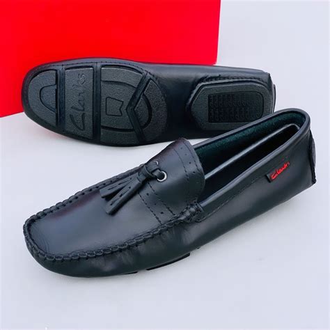 Clarks Men Black Leather Loafers Shoe - Nexotin.com