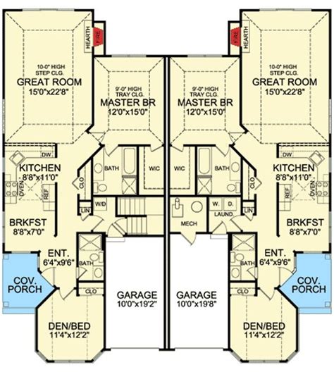 Plan 3885ja Elegant Duplex Duplex Plans Best House Plans Duplex 79884 Hot Sex Picture