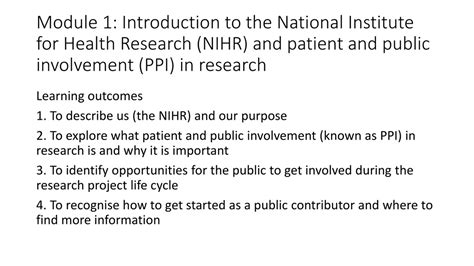 Ppt Introduction To Nihr And Public Involvement In Research Powerpoint