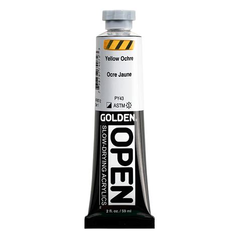 Open Acrylic Color Yellow Ochre Golden Artist Colors