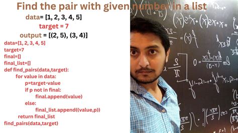 Python Interview Question Find The Pair With Given Number In A List Two