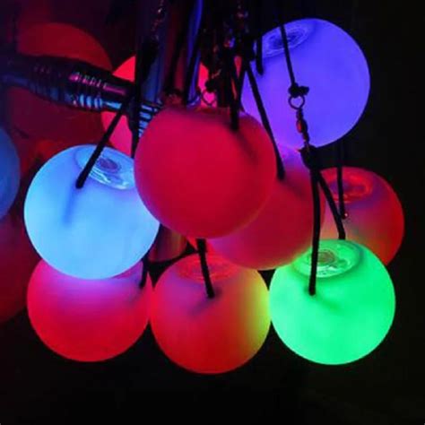 LED Multi Colored Glow POI Thrown Balls Light Up For Belly Party