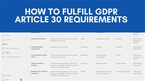 How to Fulfill GDPR Article 30 Requirements