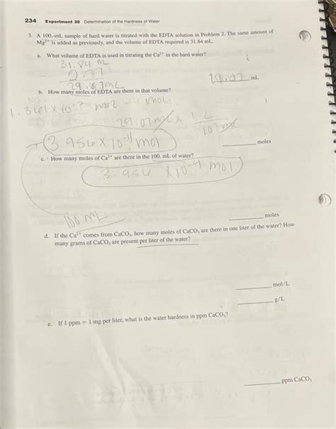 Solved 234 Experiment 20 Determination of the Hardness of | Chegg.com 