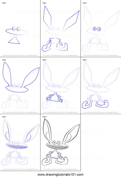 How To Draw Oblina From Aaahh Real Monsters Printable Drawing Sheet By