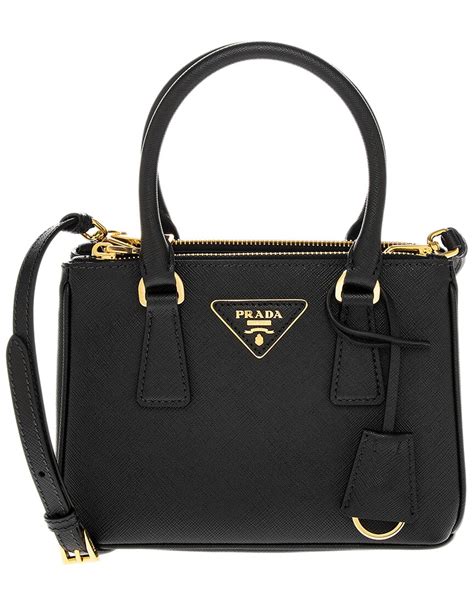 Prada Galleria Saffiano Mini Tote Bag In Black Modesens