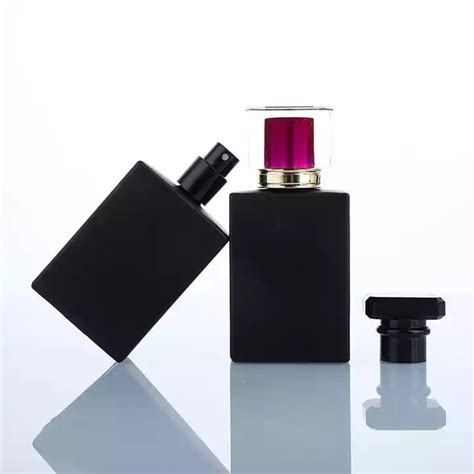 High Quality Square Black Glass Parfum Bottles 50ml 100ml Portable