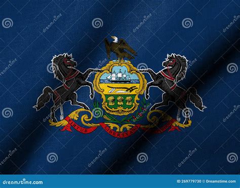 D Flag Of Pennsylvania Waving Stock Illustration Illustration Of