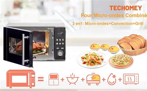 Techomey Four Micro Ondes Avec Grill L Chaleur Tournante W