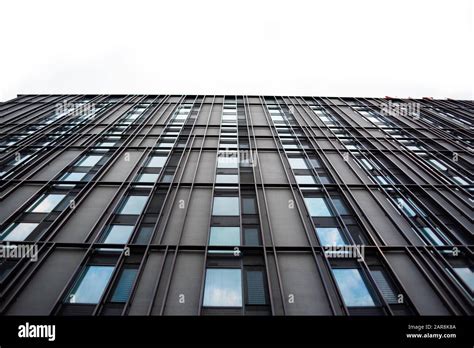 Modern Facade Of Glass And Steel Linear Geometric Matte Black