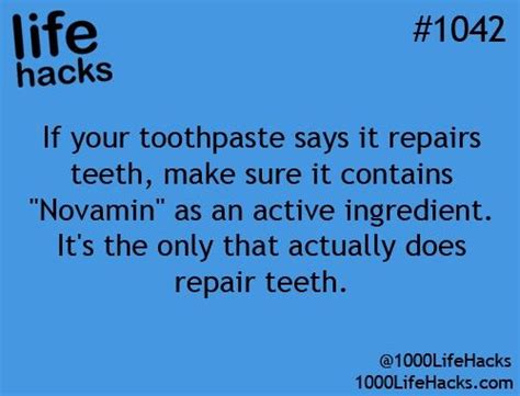 Novamin in toothpaste | 1000 life hacks, Life hacks, Useful life hacks