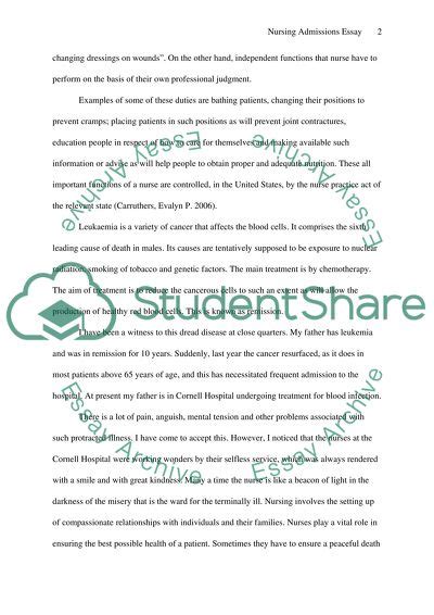 Nursing Application Essay Examples Telegraph