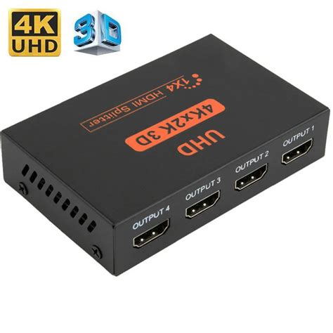 4 Port Uhd 4k Hdmi Compatible Splitter 1x4 Switcher Amplifier Repeater