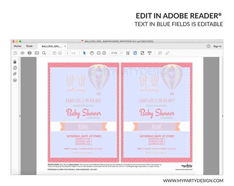 Hot Air Balloon Girl Baby Shower Printable Diaper Raffle Tickets And Sign My Party Design