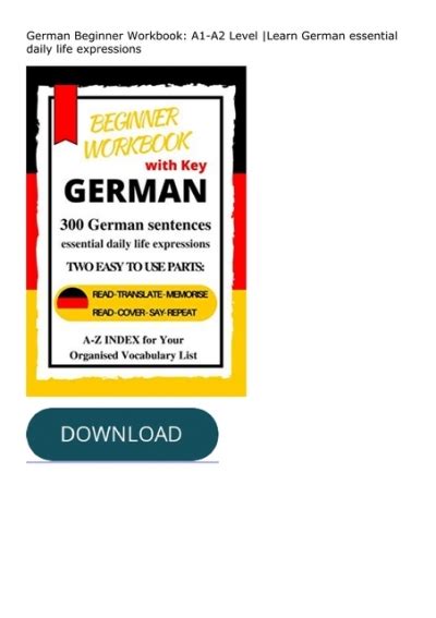 ⚡download⚡ Now German Beginner Workbook A1 A2 Level Learn German