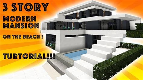 Minecraft Tutorial Modern Mansion In 2024 Modern Mansion Mansion On