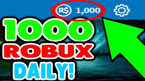 How To Get 1000 Robux Everyday Youtube