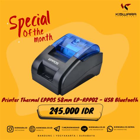 Jual Printer Thermal Eppos Mm Ep Rpp Usb Bluetooth Printer