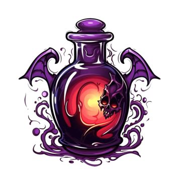 Magic Fantasy Vampire Potion Halloween Style Digital Art Vector Magic