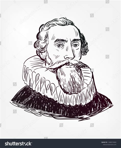 Johannes Kepler Vector Sketch Portrait Vetor Stock Livre De Direitos 1308574960 Shutterstock