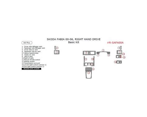 Skoda Fabia Interior Dash Trim Kits