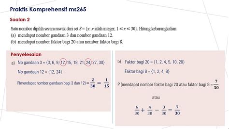 Matematik Kssm Ting Kebarangkalian Peristiwa Bergabung Praktis