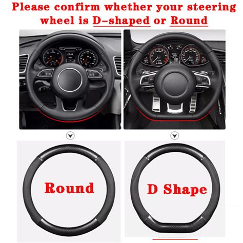 Carbon Fiber Leather Car Steering Wheel Cover 38CM For Mitsubishi Asx