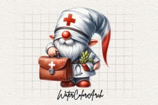 Gnome Nurse Sublimation Clipart Graphic By Watercolorarch Creative