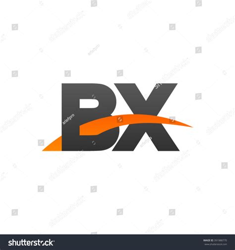 BX Initial Overlapping Swoosh Letter Logo Black Royalty Free Stock