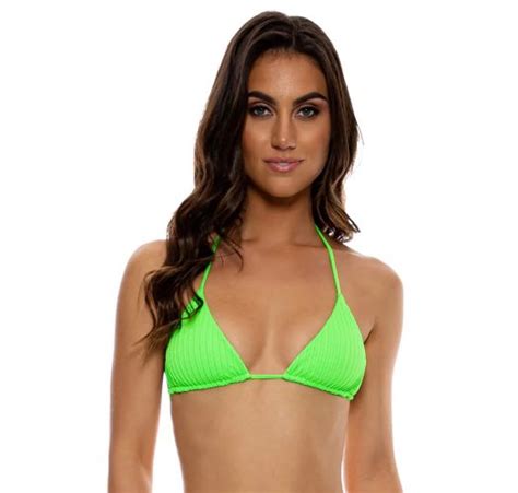 Parte De Arriba De Bikini Top Wavy Ruched Que Sera Sera Neon Lime