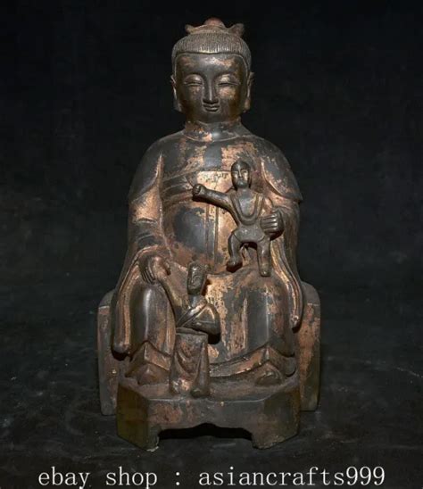 Old Tibet Buddhismus Bronze Gilt Sending Son Guanyin G Ttin Boy