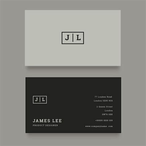 Free Vector Flat Minimal Horizontal Double Sided Business Card Template