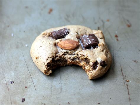 Flourless Almond Butter Dark Chocolate Chunk Cookies With Sea Salt