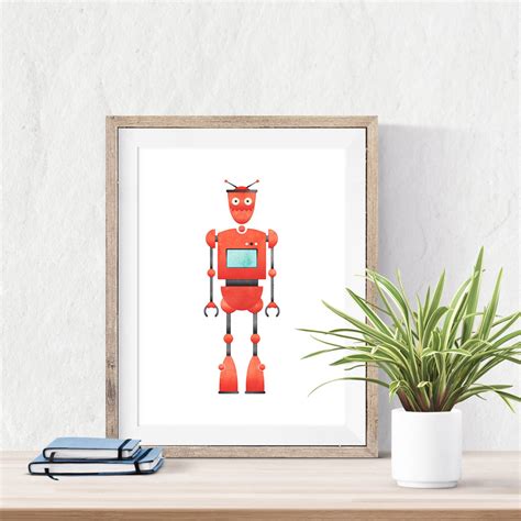 Robot Poster Robot Wall Art Robot Printable Robot Nursery - Etsy