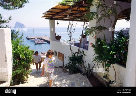 Aeolian Island of Panarea, Italy. Houses and restaurants on steep Stock ...