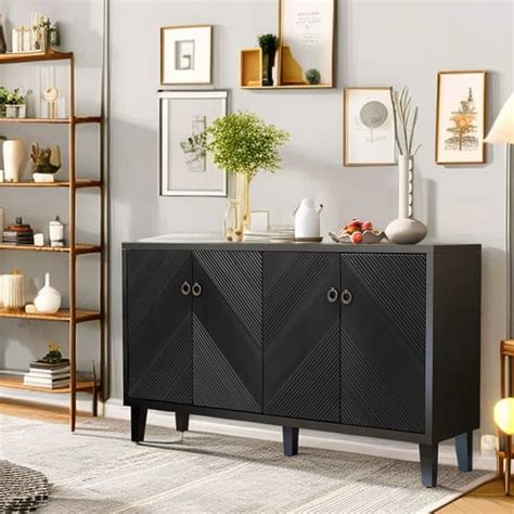 Modern Wood Storage Cabinet with Shelves Storage Cabinet for Living room Hallway - Bed Bath ...