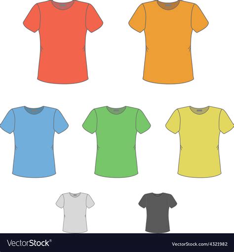 T-shirt design templates in various colors Vector Image