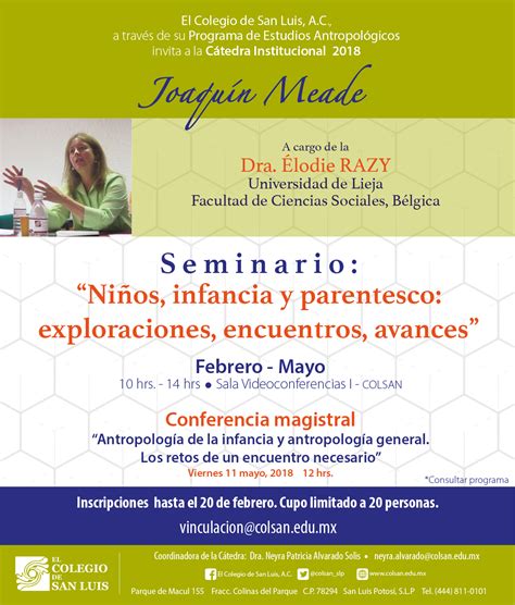 Invitaci N A La Conferencia Antropolog A De La Infancia Y Antropolog A