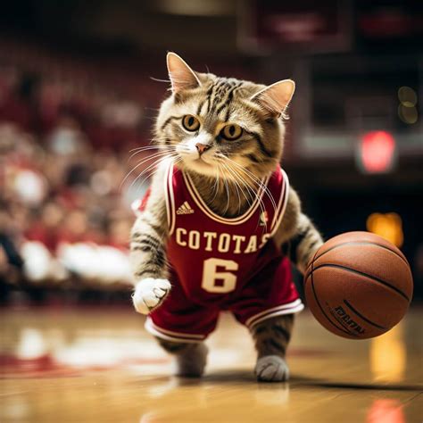 Funny Pictures of Basketball Players Cute Cat Artwork