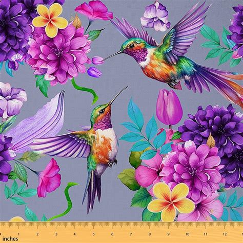 Amazon Feelyou Hummingbird Fabric By The Yard Farmhouse Tropical